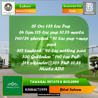Residential Plot for Sale in Phase 4 - Overseas Enclave -  Bahria Orchard, Lahore - (BP-168562)