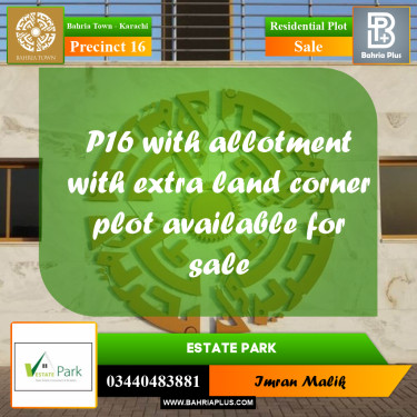 250 Sq. Yards Residential Plot for Sale in Precinct 16 -  Bahria Town, Karachi - (BP-168585)