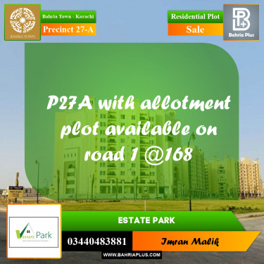 500 Sq. Yards Residential Plot for Sale in Precinct 27-A -  Bahria Town, Karachi - (BP-168620)