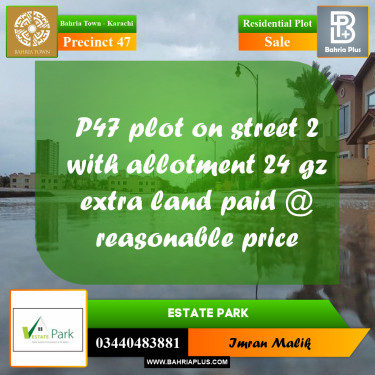 250 Sq. Yards Residential Plot for Sale in Precinct 47 -  Bahria Town, Karachi - (BP-168655)