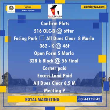 Residential Plot for Sale in OLC-B Block -  Bahria Orchard, Lahore - (BP-168672)