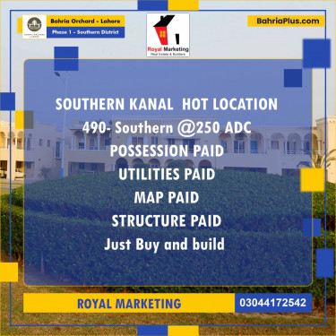 Residential Plot for Sale in Phase 1 - Southern District -  Bahria Orchard, Lahore - (BP-168677)