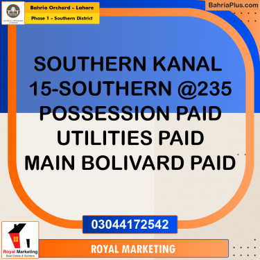 Residential Plot for Sale in Phase 1 - Southern District -  Bahria Orchard, Lahore - (BP-168680)