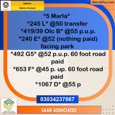 Residential Plot for Sale in Phase 2 - L Block -  Bahria Orchard, Lahore - (BP-168731)