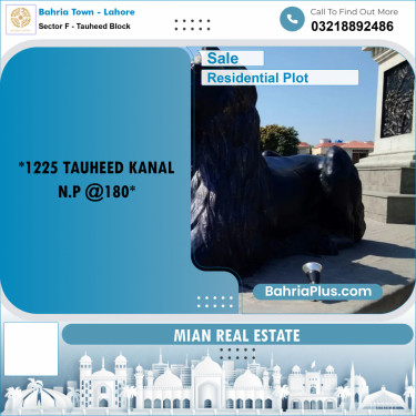 Residential Plot for Sale in Sector F - Tauheed Block -  Bahria Town, Lahore - (BP-168758)