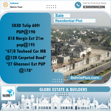 Residential Plot for Sale in Sector C - Tulip Block -  Bahria Town, Lahore - (BP-168774)