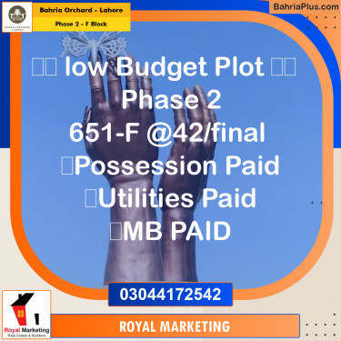 Residential Plot for Sale in Phase 2 - F Block -  Bahria Orchard, Lahore - (BP-168830)