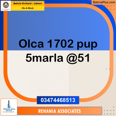 Residential Plot for Sale in OLC-A Block -  Bahria Orchard, Lahore - (BP-168849)
