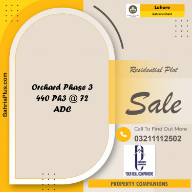 Residential Plot for Sale in Phase 3 -  Bahria Orchard, Lahore - (BP-168865)