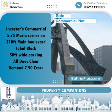 Commercial Plot for Sale in Bahria Town, Lahore - (BP-168892)