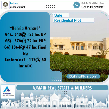 Residential Plot for Sale in Phase 4 - G4 Block -  Bahria Orchard, Lahore - (BP-168924)