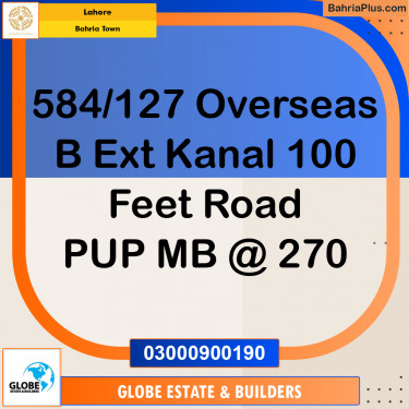 Residential Plot for Sale in Overseas B Ext -  Bahria Town, Lahore - (BP-168927)