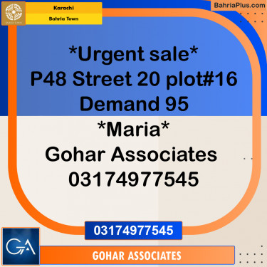 Residential Plot for Sale in Precinct 48 -  Bahria Town, Karachi - (BP-168974)