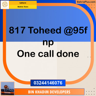 Residential Plot for Sale in Sector F - Tauheed Block -  Bahria Town, Lahore - (BP-169004)