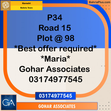 250 Sq. Yards Residential Plot for Sale in Precinct 34 -  Bahria Town, Karachi - (BP-169007)