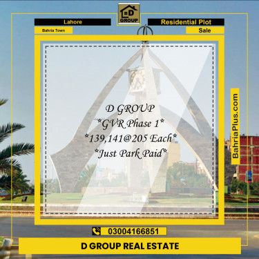 Residential Plot for Sale in Golf Phase 1 -  Bahria Town, Lahore - (BP-169052)