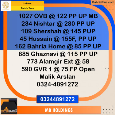 Residential Plot for Sale in Overseas B -  Bahria Town, Lahore - (BP-169067)
