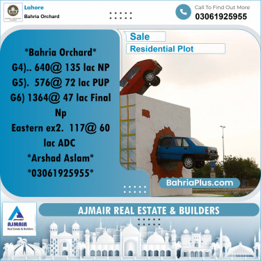 Residential Plot for Sale in Phase 4 - G4 Block -  Bahria Orchard, Lahore - (BP-169072)