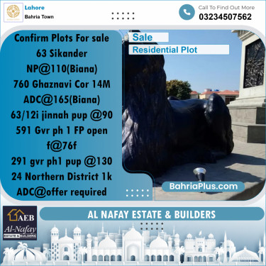 Residential Plot for Sale in Sector F - Sikander Block -  Bahria Town, Lahore - (BP-169125)