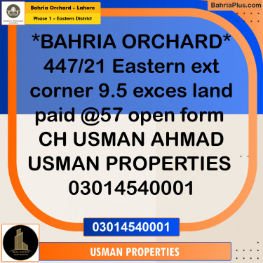 Residential Plot for Sale in Phase 1 - Eastern District -  Bahria Orchard, Lahore - (BP-169160)