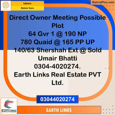 Residential Plot for Sale in Golf Phase 1 -  Bahria Town, Lahore - (BP-169172)