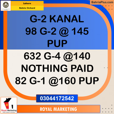 Residential Plot for Sale in Phase 4 - G2 Block -  Bahria Orchard, Lahore - (BP-169185)