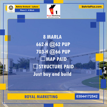 Residential Plot for Sale in Phase 2 - H Block -  Bahria Orchard, Lahore - (BP-169203)