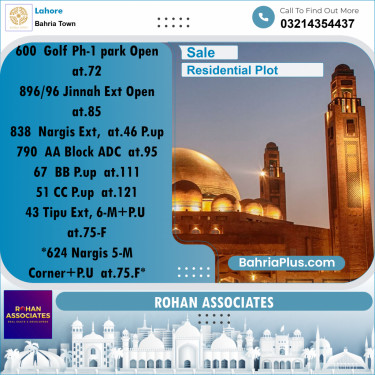 Residential Plot for Sale in Golf Phase 1 -  Bahria Town, Lahore - (BP-169233)