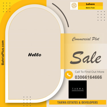 Commercial Plot for Sale in Bahria Town, Lahore - (BP-169345)