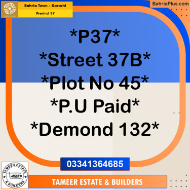 Residential Plot for Sale in Precinct 37 -  Bahria Town, Karachi - (BP-169375)