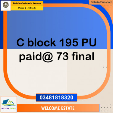 Residential Plot for Sale in Phase 2 - C Block -  Bahria Orchard, Lahore - (BP-169377)