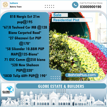 Residential Plot for Sale in Sector C - Nargis/Hussain Ext. -  Bahria Town, Lahore - (BP-169418)
