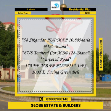 Residential Plot for Sale in Sector F - Sikander Block -  Bahria Town, Lahore - (BP-169420)