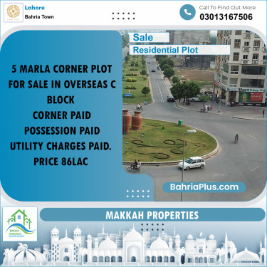 Residential Plot for Sale in Overseas C -  Bahria Town, Lahore - (BP-169547)