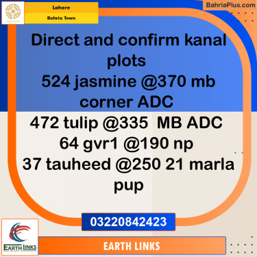 Residential Plot for Sale in Sector C - Jasmine Block -  Bahria Town, Lahore - (BP-169587)
