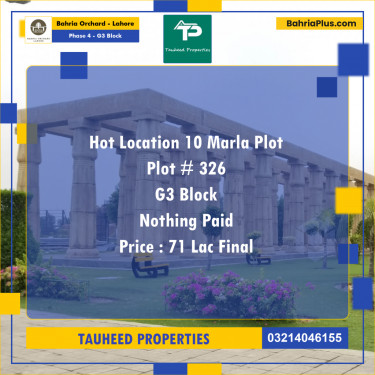 Residential Plot for Sale in Phase 4 - G3 Block -  Bahria Orchard, Lahore - (BP-169601)