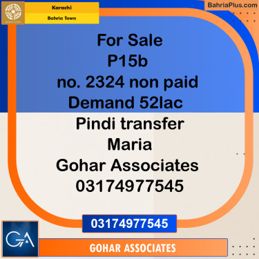 125 Sq. Yards Residential Plot for Sale in Precinct 15-B -  Bahria Town, Karachi - (BP-169686)