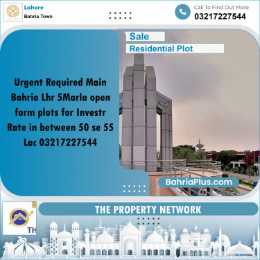 Residential Plot for Sale in Bahria Town, Lahore - (BP-169722)