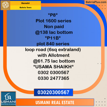 250 Sq. Yards Residential Plot for Sale in Precinct 8 -  Bahria Town, Karachi - (BP-169815)