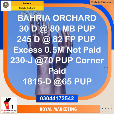 Residential Plot for Sale in Phase 2 - D Block -  Bahria Orchard, Lahore - (BP-169835)