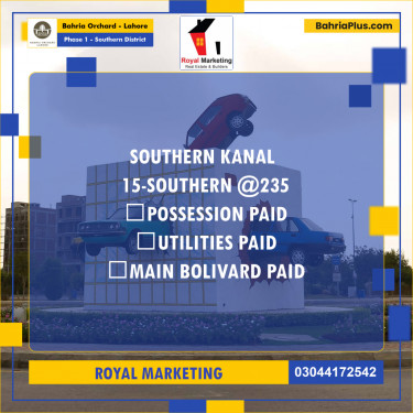 Residential Plot for Sale in Phase 1 - Southern District -  Bahria Orchard, Lahore - (BP-169853)