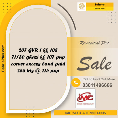 Residential Plot for Sale in Golf Phase 1 -  Bahria Town, Lahore - (BP-169890)