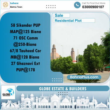 Residential Plot for Sale in Sector F - Sikander Block -  Bahria Town, Lahore - (BP-169903)