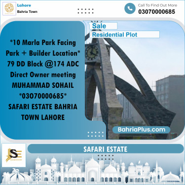 Residential Plot for Sale in Sector D - DD Block -  Bahria Town, Lahore - (BP-169962)