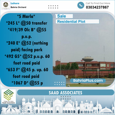Residential Plot for Sale in Phase 2 - L Block -  Bahria Orchard, Lahore - (BP-169976)