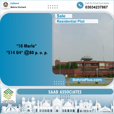 Residential Plot for Sale in Phase 4 - G4 Block -  Bahria Orchard, Lahore - (BP-169980)