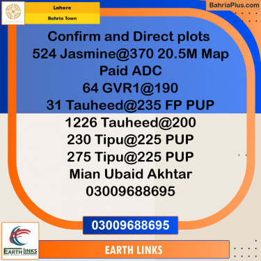Residential Plot for Sale in Sector C - Jasmine Block -  Bahria Town, Lahore - (BP-170023)