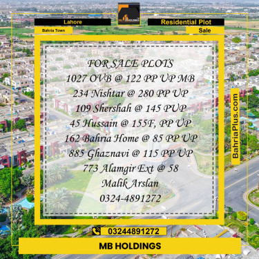 Residential Plot for Sale in Overseas B -  Bahria Town, Lahore - (BP-170094)