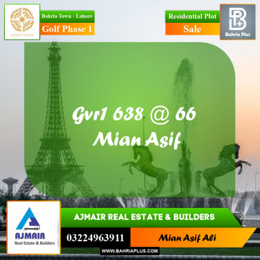 Residential Plot for Sale in Golf Phase 1 -  Bahria Town, Lahore - (BP-170210)