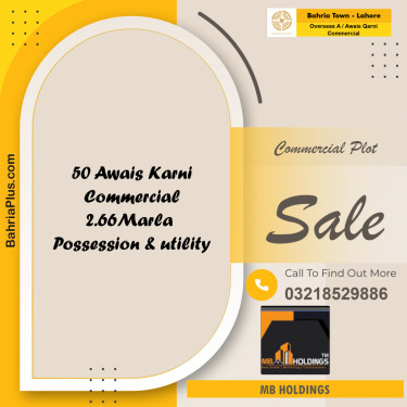 Commercial Plot for Sale in Overseas A / Awais Qarni Commercial -  Bahria Town, Lahore - (BP-170234)